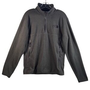 The North Face Mens Fleece Pullover 1/4 Zip Gray Size S